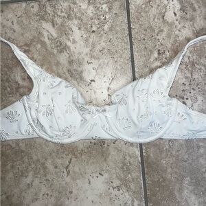 Elegant White Embroidered swimsuit top